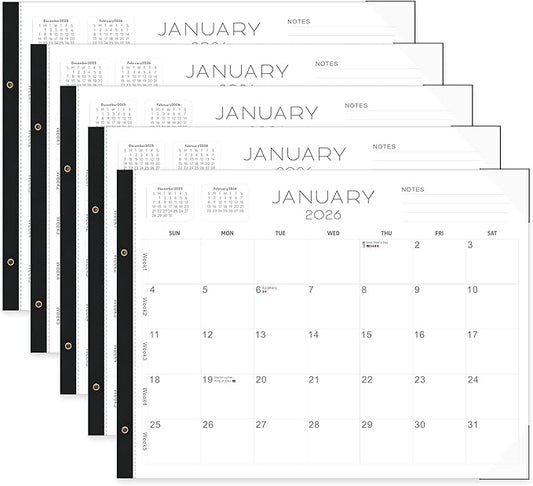 2026 Desk Calendar Large 22x17 – Desk Top Calendar 2026 with plastic cover