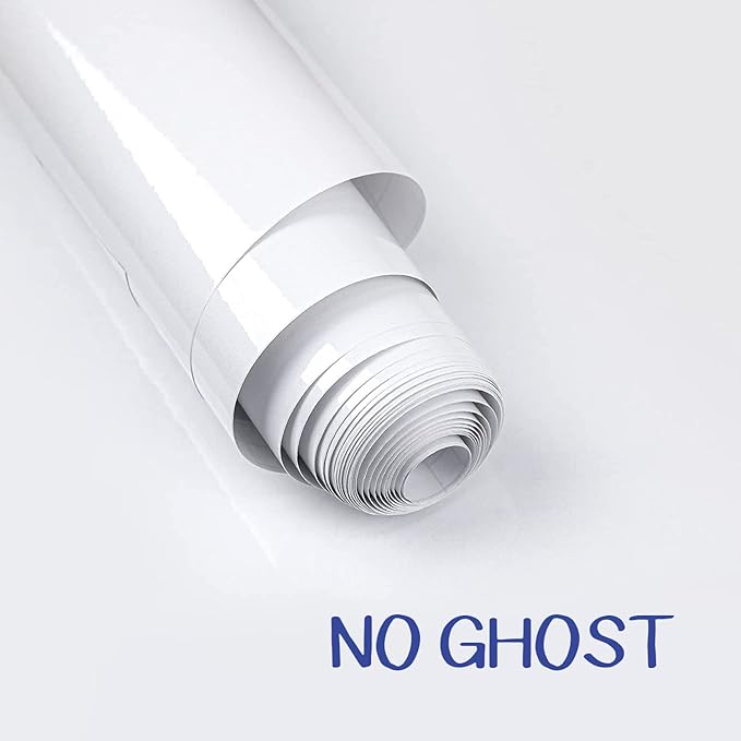 White Dry Erase Paper Roll - 17.3” x 96” (8 Feet) - 3 Dry Erase Markers Included - Adhesive Whiteboard Wallpaper Decal - White Board Sticker Roll for Refrigerator, Desk, Office