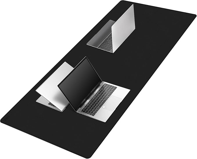 Vyaaa 59" x 28" Extra Large Leather Desk Mat, XXXL Desk Pad Protector, Huge Black Mouse Pad, Office Desk Mat for Home & Office, (Black) ﻿
