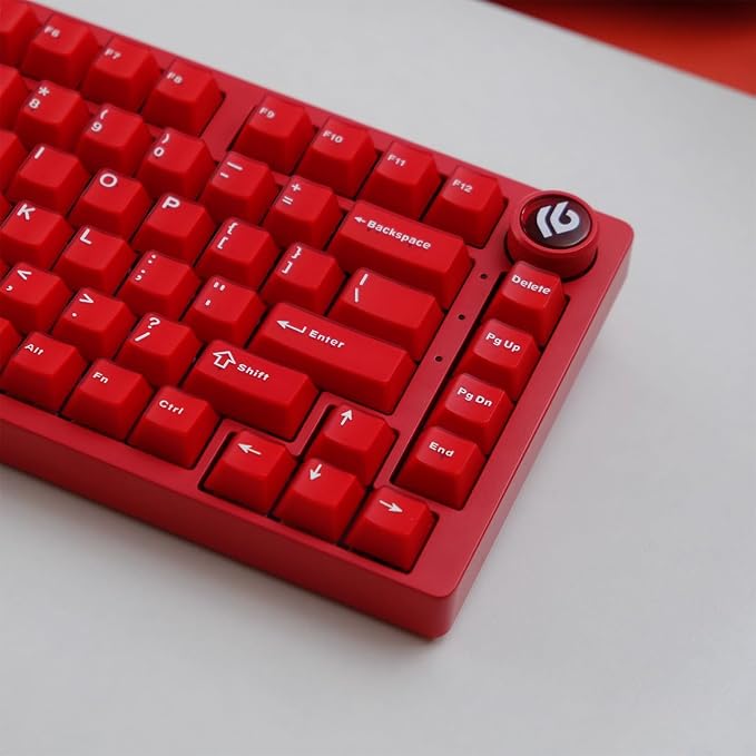 Sumgsn 114 Keys Red Keycaps Cherry Profile Translucent Keycaps Set Fit for 60% 65% 75% Cherry Mx Switches Mechanical Keyboard