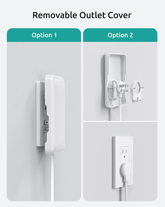NUTICT Outlet Cover Extension Cord, Flat Plug Power Strip 10ft, 8 Outlets (4-2Pin)& 4 USB Ports (3 USB C), 13A/1625W, 1440J Surge Protector, Wall Mountable, Ideal for Home Improvement, Tight Spaces
