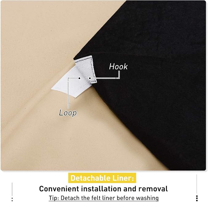 NICETOWN Bedroom Full Blackout Curtain Panels, Super Thick Insulated Window Covers, Complete Blackout Draperies with Noise Absorb Liner for Short Window(Biscotti Beige, Set of 2, 52 by 63-inch)