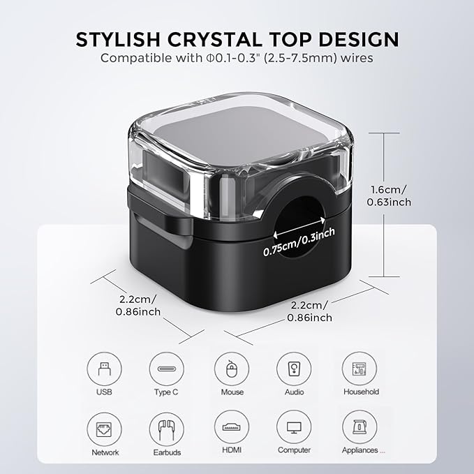 AhaStyle Magnetic Cable Organizer [1s Lock] 6 Pack Cord Holders Cable Clips | Strong Adhesive Hide Cable Cord Keeper Adhesive Wire Organizer Keeper for Nightstand Kitchen Car Office