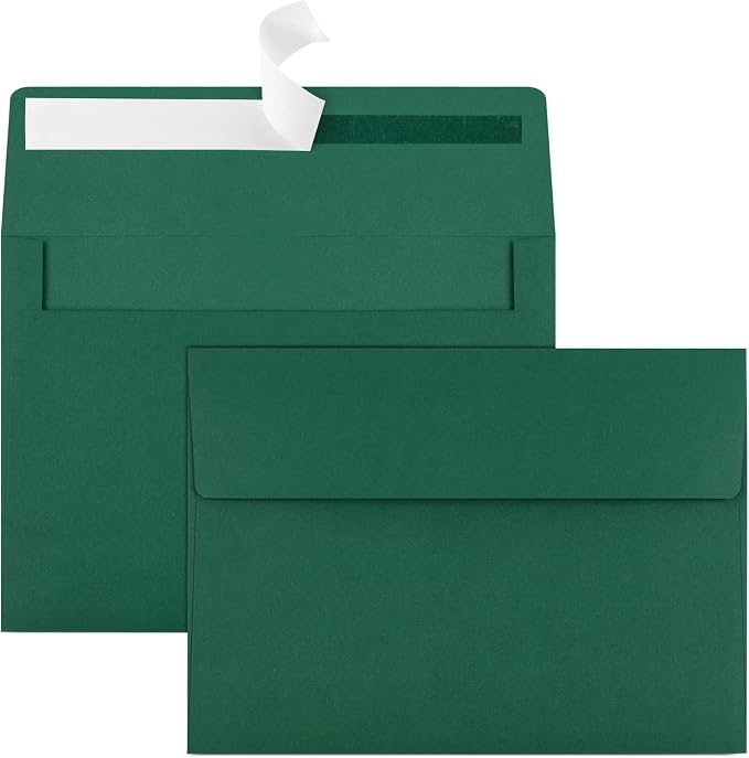 70 Packs of Invitation Envelopes, A2 Dark Green Postcard Envelopes for 4.5x5.5 Cards for Invitations, Self Seal for Photos RSVP, Greeting Cards