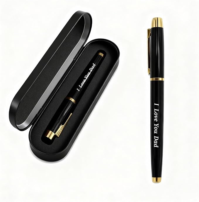 TANWIH Dad Gifts from Daughter Son - I Love You Dad Gel Pen Gift Set | Engraved Gel Pen Gift Set for Dad | Love Daddy Themed Pens with Gift Box | Writing Pens for Papa | Birthday Fathers Day gift