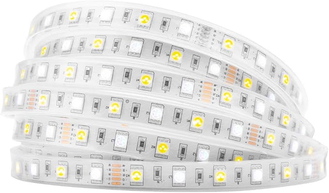 BTF-LIGHTING 5050 RGBW RGB+Warm White(2700K-3000K) 150RGB+150White LED Tape Light 5m 16.4ft 60LED/m Multi-Colored IP67 12mm Width FPCB DC12V for Bedroom Home Decoration(No Adapter or Controller)
