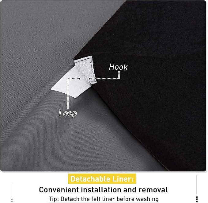 NICETOWN Noise Insulation Curtain Panels, Pair of Energy Smart & 100% Blackout Echo of Sounds Reducing Drapes for Dining Room Window, Thermal Guest Room Lined Window Dressing(Gray, 62 x 84 inch)