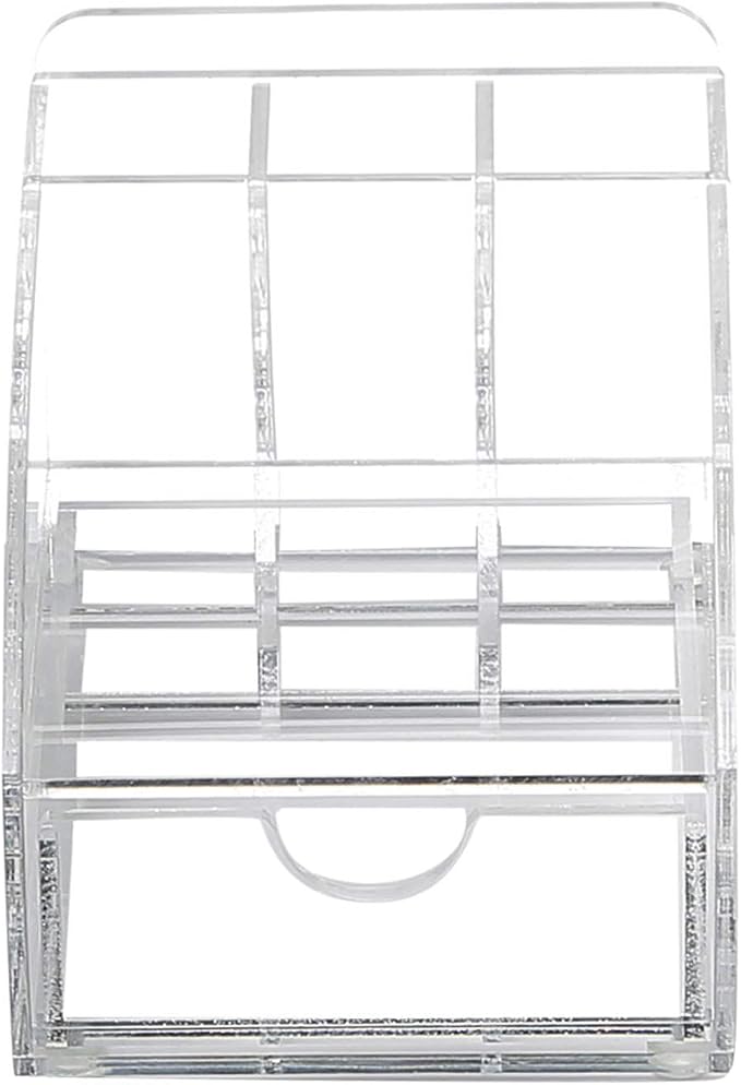 Ikee Design Acrylic Premium Desktop Office Supplies Organizer with Post It Note Pad Holder, Mail Storage and 3 Pencil Slots Pencil Holder, Office Supplies, 3 7/8 W x 5 7/8 D x 3 1/2 H in