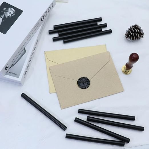 Wax Seal Kit, Atopbb 40Pcs Black Sealing Wax Sticks with Glue Gun Great for Wax Seal Stamp, Wax Seal Sticks Used for Wedding, Invitations and Gift Wrapping(40, black)