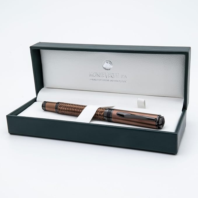 Monteverde Innova Formula M Fountain Pen, Bronze - Fine Nib, Luxury Pen with PVD Coating, Refillable, JoWo Stainless Steel Nib, Premium Gift Box