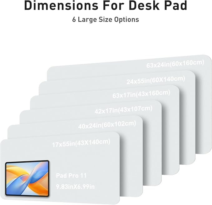 Aothia Faux Leather Desk Mat - Large Mouse Pad, Non-Slip PU Leather Blotter, Waterproof Writing Surface for Office and Home (Barely Grey, 40" x 24")