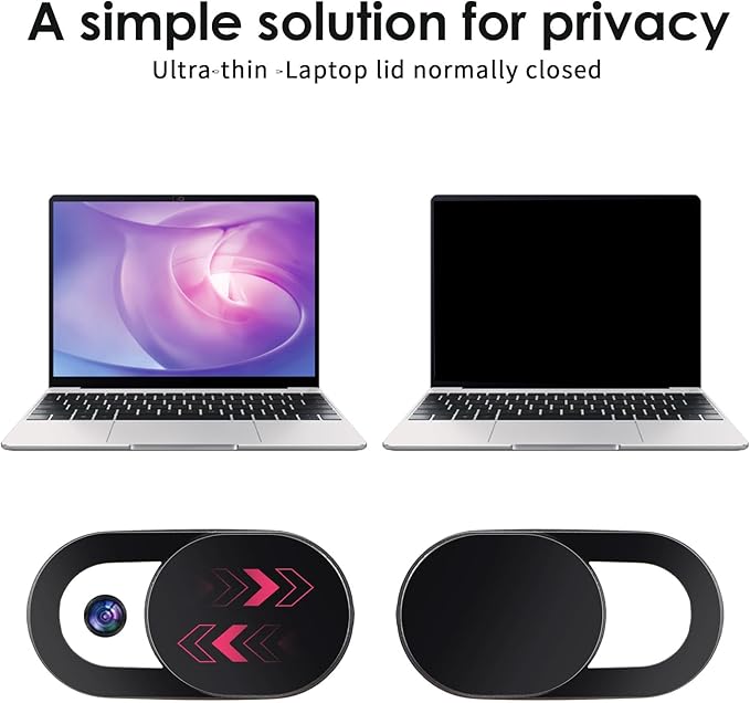 60 Pcs Computer Camera Cover,Ultra Thin Laptop Webcam Covers, Strong Adhensive Webcam Cover Slide Slide, Phone Camera Covers, Black ABS Material, Protect Privacy & Security
