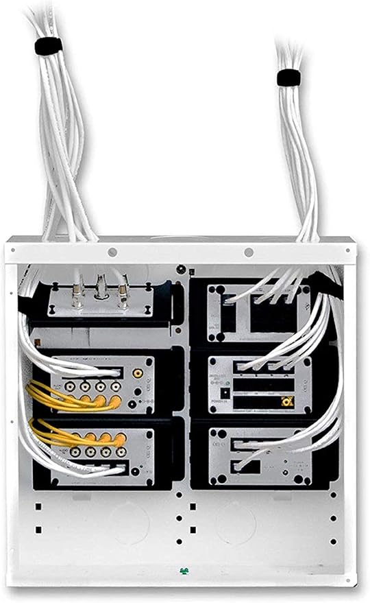 Legrand - OnQ 14 Inch Cable Management, In-Wall 20-Gauge Media Box, Structured Wiring Enclosure with 2.5 Inch Openings for Wires, Glossy White, EN1400