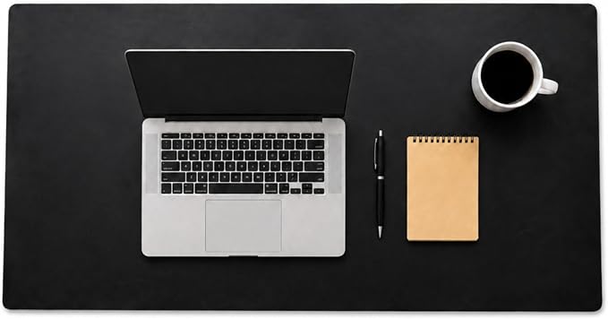 Genuine Leather Desk Pad, Office Desk Mat, Large Desk Blotter, Desk Protector, and Mouse Pad – 31.5" x 15.75" (1.8-2.0 mm) Black, Waterproof, Premium Quality for Desk Surface Protection and Comfort