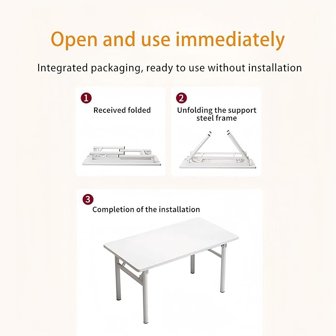 Small Folding Desk No Assembly,39.4 Inch Folding Computer Desk Small Foldable Table for Home Office.