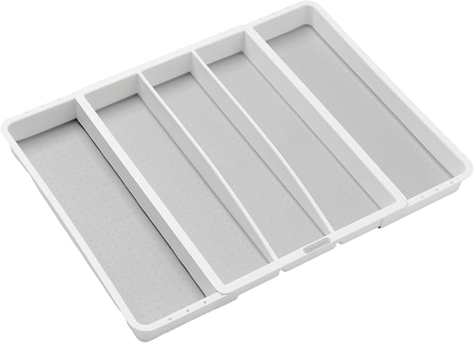 madesmart Classic Expandable Compartment Utensil Tray, White