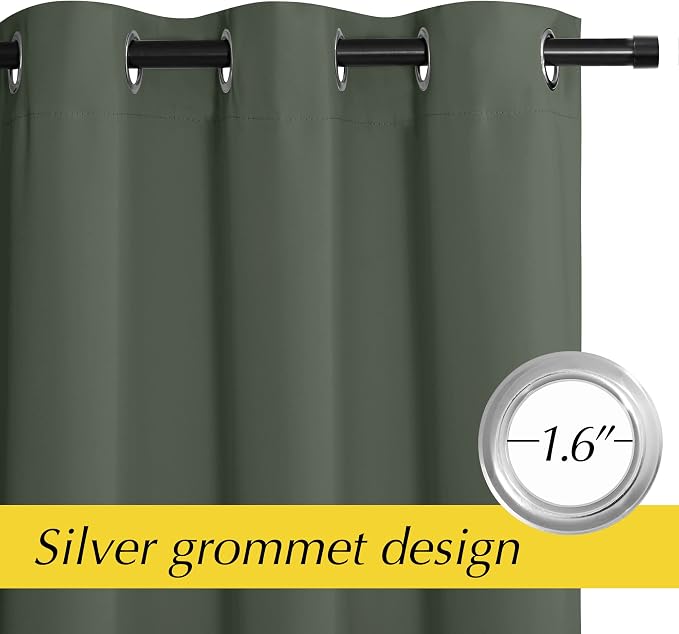 NICETOWN Door Curtains for Doorway Privacy,80 Inch Length, Thermal Insulated Blackout Single Panel Drape Room Divider Cover/Shade, Temporary Closet Curtain for Bedroom, 42" x 80", Dark Mallard