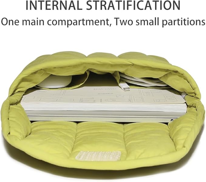 Puffy Laptop Sleeve 13-14 Inch Streak-Green, Protective Carrying Case for Men and Women, Cute Case Bag Compatible with 13 and 14 Inch Laptops, for MacBook Air M2, Asus/Dell Xps in Cover