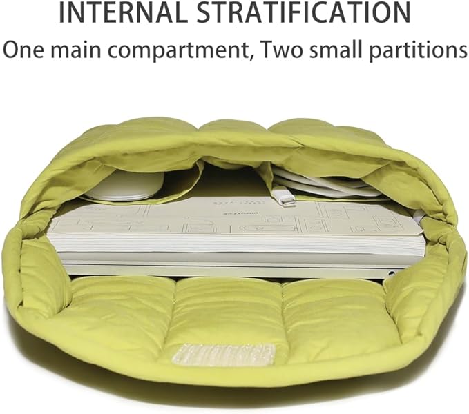 Puffy Laptop Sleeve 15-16 Inch Streak-Green, Protective Carrying Case for Men and Women, Cute Case Bag Compatible with 15 and 16 Inch Laptops, for MacBook Air M2, Asus/Dell Xps in Cover
