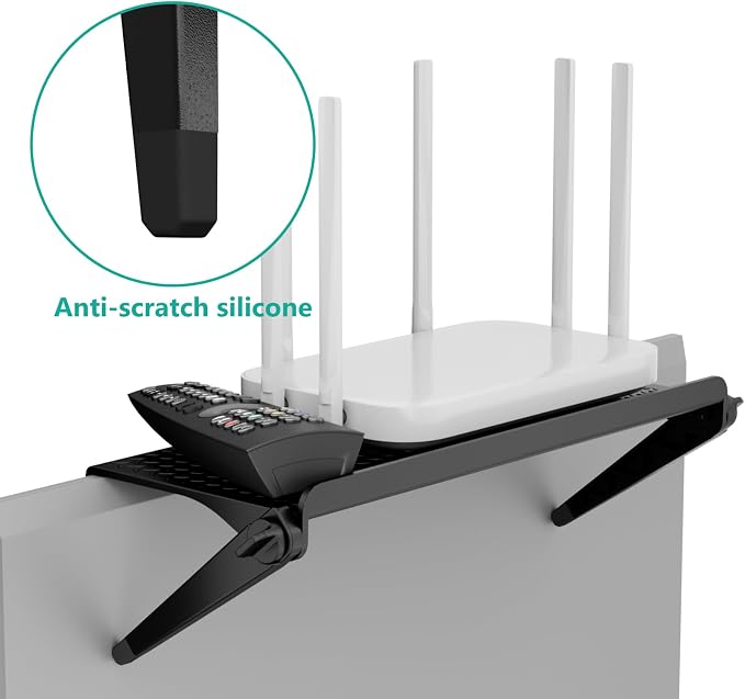 WALI Soundbar Mount, 2 Pieces No Drilling TV Top Shelf for Sound Bar, Universal Floating TV Monitor Shelf for Router, Sound Bar Mount Fits Samsung, Sony, LG, Bose, Up to 13.2Lbs, 11.8"x4.7"(TSP002-2B)