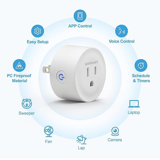 Smart Plug, WiFi Plugs Work with Alexa & Google Assistant, Smart Outlet with Timer & Group Controller, WiFi Outlet for Home, No Hub Required, ETL & FCC Certified, 2.4GHz WiFi, 16A, 2 Pack
