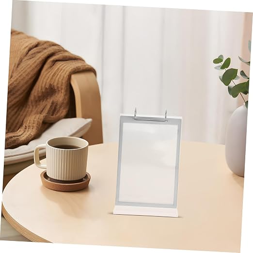 CHILDWEET Flip Menu Display Stand Acrylic Table Top Sign Holder Restaurant Menu Flip Desktop Sign Display Rack