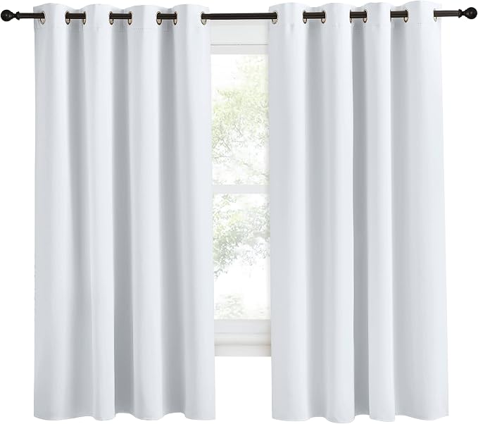 NICETOWN Room Darkening Window Curtain Panel, 55x68 inches, 1 Pack, Cloud Grey Color, Solid Thermal Insulated Blind Privacy Drape for Bedroom