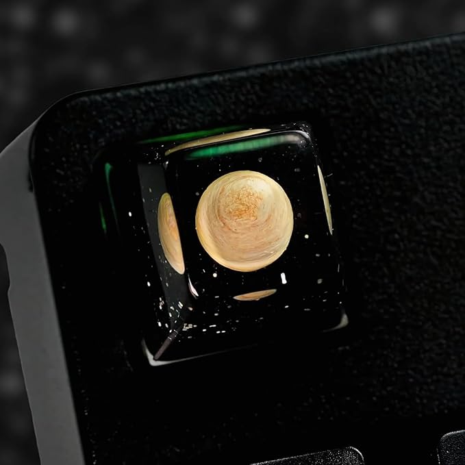 Jupiter Planet Artisan Keycap Solar System - 1U ESC, R1 SA Profile Custom Handmade Resin Cherry MX Switch Key Cap Mechanical Keyboard, Cool Tech Gifts for Men, Dad, Father, Gamer, Space Lover