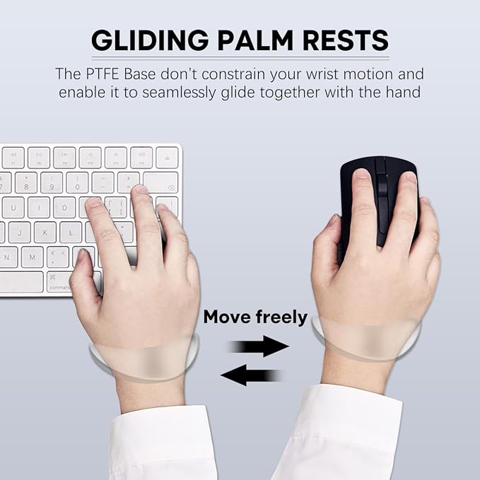 JIKIOU Right-Handed Truly Ergonomic Wrist Rest for Mouse 2 Pack, Carpal Tunnel Support, Pain Relief, Anti-Fatigue, Easy Glide, Office Computer Laptop Gaming (Right-Handed-Grey)