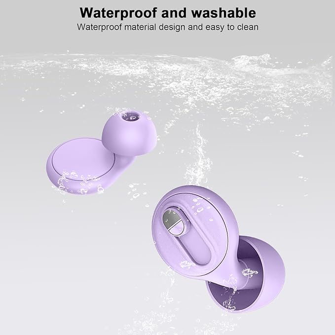 Adjustable Ear Plugs-2, 17-35dB Noise Reduction Hearing Protection EarPlugs, Reusable Silicone Earplug for Sleep/Focus/Concerts, 7 Pairs of XS/S/M/L Single/Double Eartips with Magnetic Case Purple