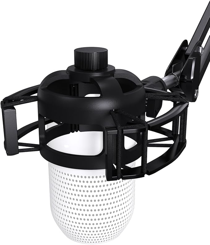 Custom Built for Razer Seiren Shock Mount Anti-Vibration Suspension Elastic Shock Mount Holder Clip Mics Stand with Screw Adapter Compatible with Razer Seiren V3 Mini USB V2 Microphone