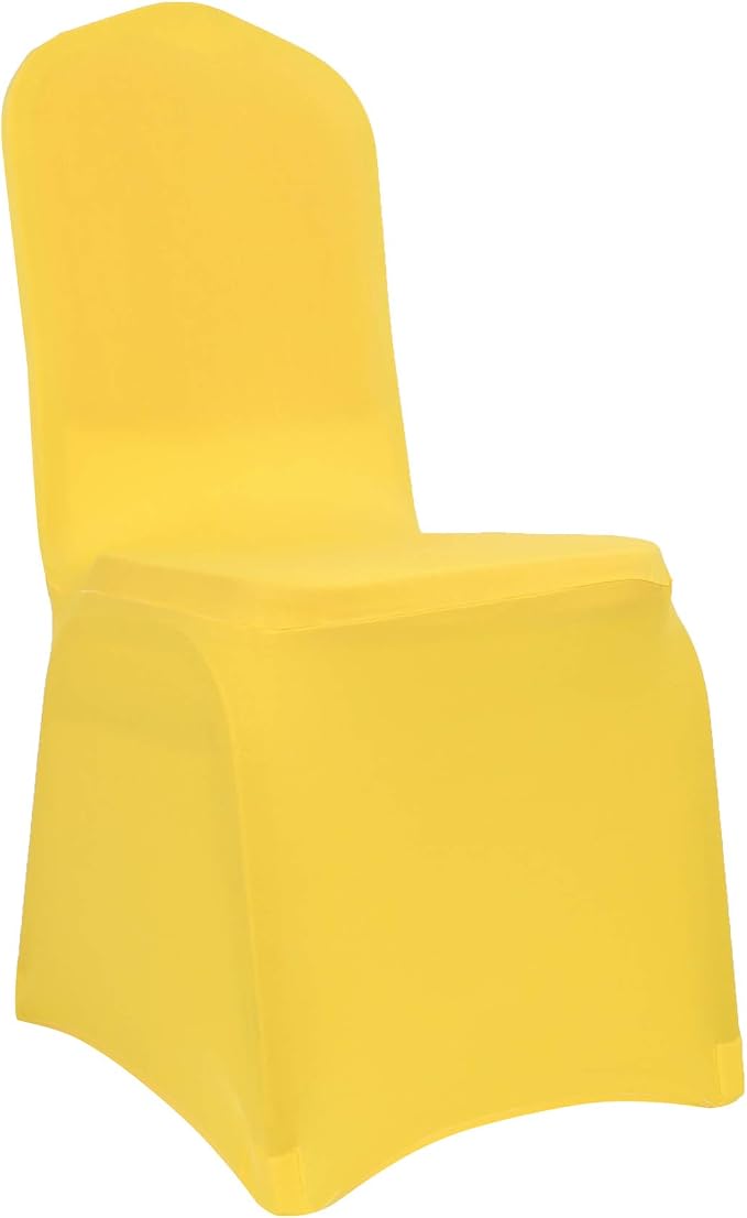 Spandex Dining Chair Cover Covers Slipcovers for Wedding Banquet (Yellow)