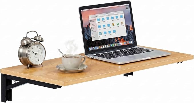 Need Wall Mounted Table - Heavy Duty Small Fold Down Desk Length 36" Width 20" Perfect Addition to Garage & Shed/Home Office/Laundry/Home Bar/Kitchen & Dining Room AC15BB(9050)