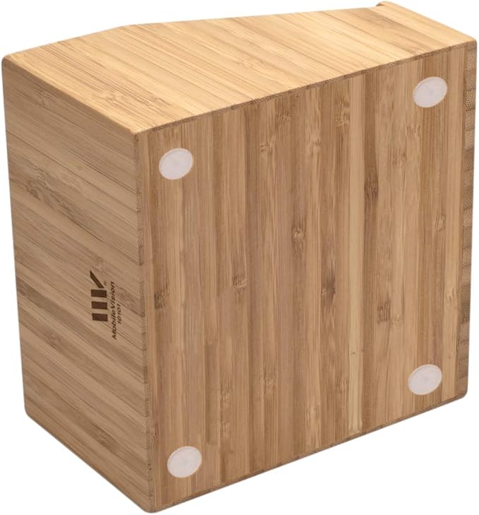 MobileVision Multi-Use Bamboo Office Product Organizer Compact for Desktop, Holds Notepads, Pens, Pencils, Business Cards, Paper Clips, Stationery Supplies & more