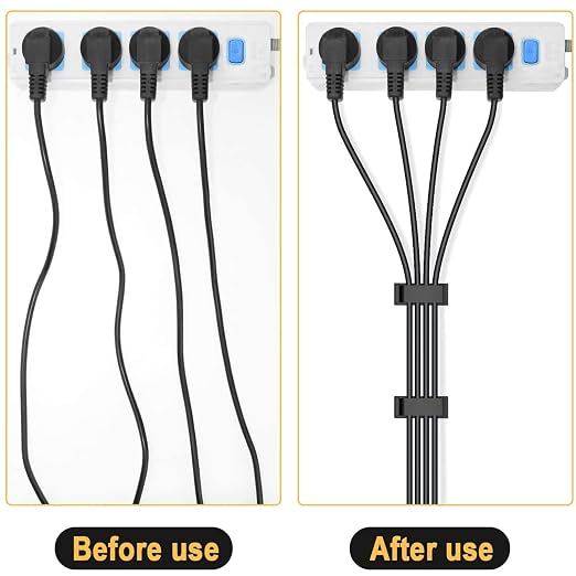 5Pcs Self Adhesive Cable Management Clips,Cable Organizers Wire Clips Cord Holder for PC Laptop Ethernet Cable Desktop Home Office(2.1’’ x 0.75’’ x 0.28’’, Black)