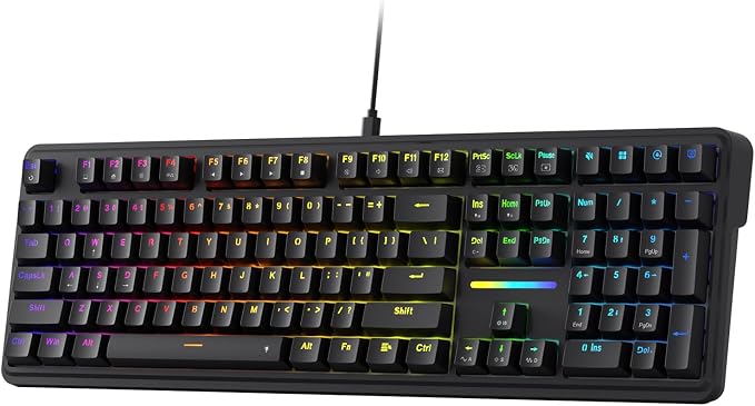 Redragon K745 Wired Gasket RGB Gaming Keyboard, 108 Keys Mechanical Keyboard w/Extra 4 Hotkeys, Upgraded Hot-swappable Socket, 5-Layer Noise Dampening, Creamy & Thocky Custom Linear Switch