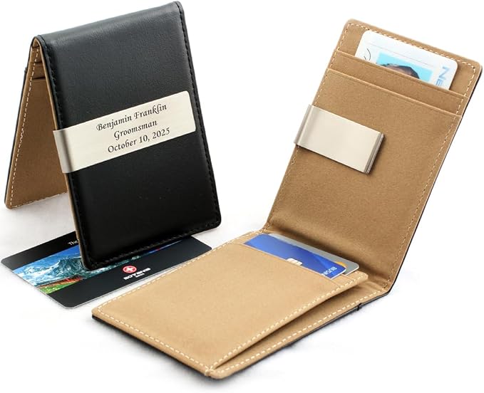 Custom Engraved Pen & Money Clip Wallet Gift Set – Personalized Ballpoint Pen with Refill, Luxury Gift Box for Men