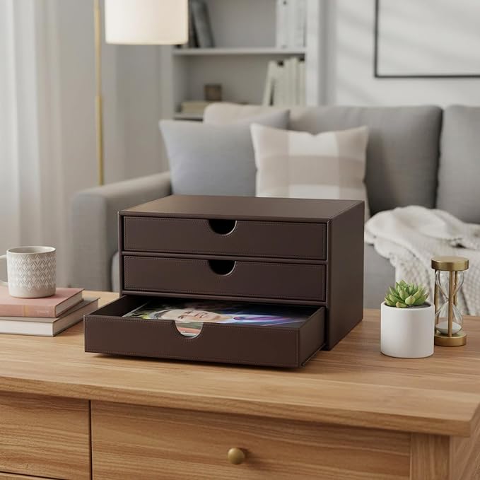 UnionBasic Document Organizer, 3-Drawer File Cabinet Document Storage Box, Office Desktop Filing Organizer, Port Royale | Document Storage Box, Office Desktop Filing Organizer