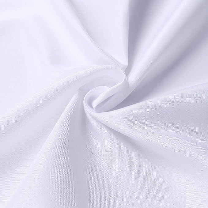 GFCC 6FT x 10FT White Polyester Backdrop Curtain for Wedding Party Banquet,Fabric Backdrop