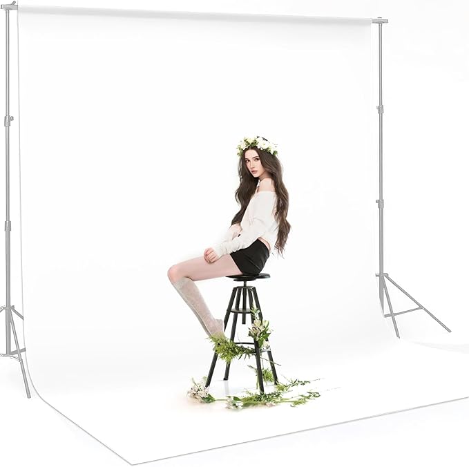 CPLIRIS 10x12ft White Backdrop Photography Photo Shooting Background with Matt Surface for Protrait Photoshoot or Party Decoration