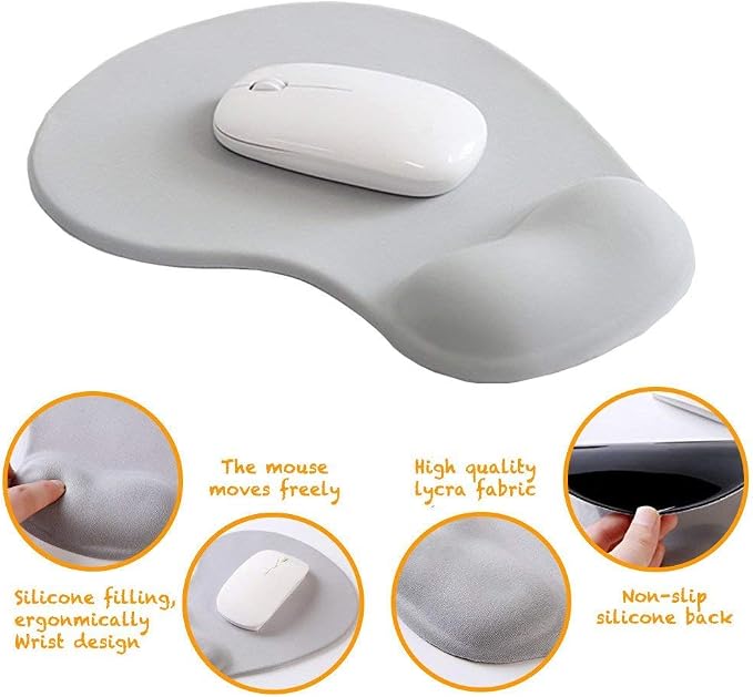 Office Mousepad with Gel Wrist Support - Ergonomic Gaming Desktop Mouse Pad Wrist Rest - Design Gamepad Mat Rubber Base for Laptop Computer (05Green)