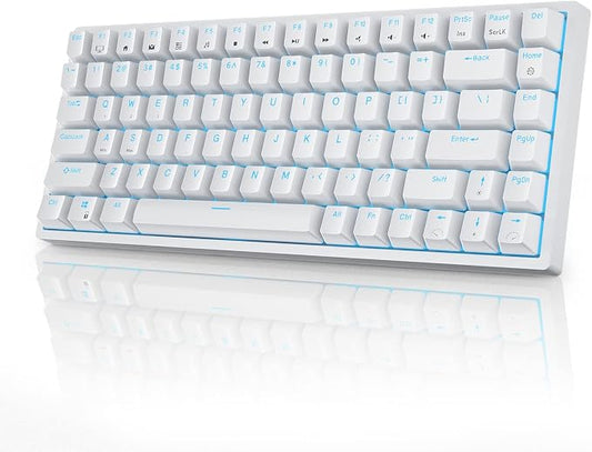 RK ROYAL KLUDGE RK84 Wireless Blue Backlit 75% Triple Mode BT5.0/2.4G/USB-C Hot Swappable Mechanical Keyboard, 84 Keys Tenkeyless Mechanical Keyboard w/Programmable Software, Blue Switch