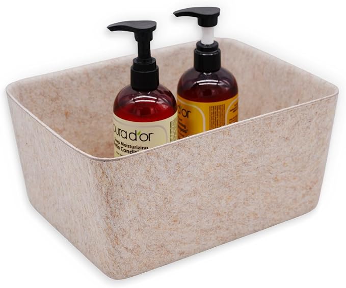 Felt Wide Deep Drawer Organizer Caddy Natural Oatmeal Closet Storage