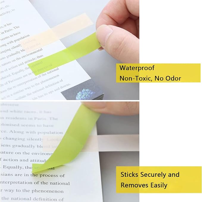 2800Pcs Sticky Tabs Book Tabs, Translucent Sticky Notes, Repositionable Book Markers, Morandi Book Flags Strip, Writable Book Annotation Supplies, Page Tabs, File Index Tabs (2800)