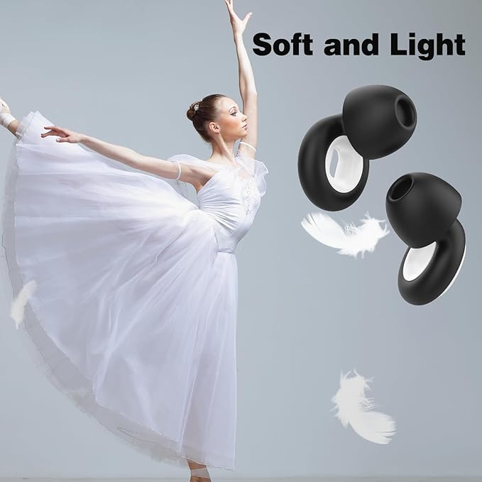 2 Pairs Nexavibe Noise Reduction Earplugs 33db for Sleeping,Concerts,Motorcycle,Focus Work & Travel - Reusable Silicone Ear Plugs for Adults with Portable Case – Includes 3 Sizes for All Ears