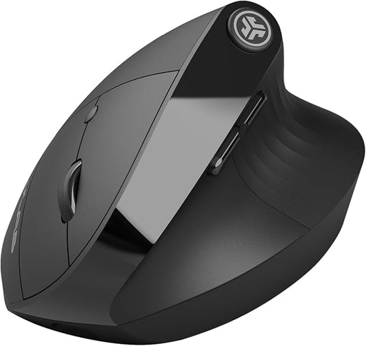 JLab JBuds Ergonomic Vertical Mouse, Wireless Bluetooth and USB dongle, Multi-Device, Customizable, Rechargeable