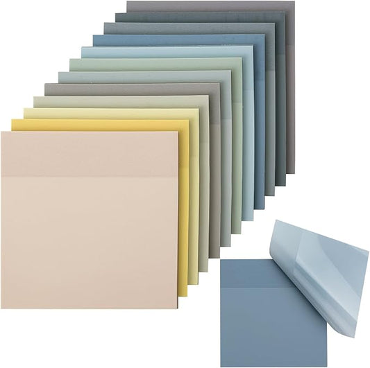 Mr. Pen- Transparent Sticky Notes, 3”x3”, Neutral Tones, 12 Pads, 600 Sheets, Bible Journaling Sticky Notes, See Through Sticky Notes, Translucent Sticky Notes