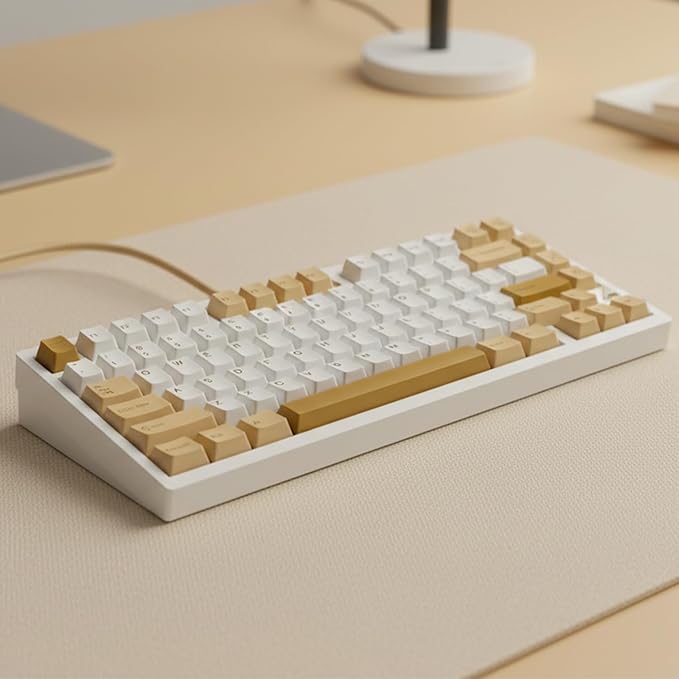Cute Shiba Inu PBT Keycaps Set - Cherry Profile Animal Dog Keycaps for 60/65/75% Gaming Keyboard, No Backlight, Custom with Key Puller