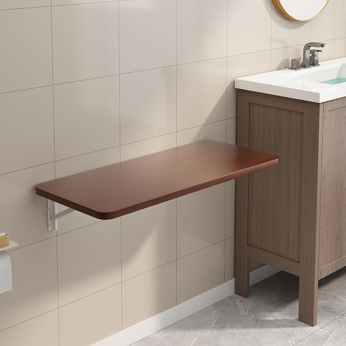 Wall Mounted Laundry Room Folding Table，Fold Down Desk for Small Spaces |Office|Study|Work Bench|Kitchen Dining Restaurant| Home Bar | Waterproof Easy to Install and Clean 39.4"×19.7"