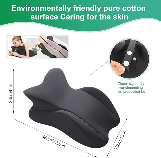27° degree Memory Foam Ergonomic Prone Firm Couples Pillow For Intimacy | pillow for back sleeping after surgery Orthopedic Pillow